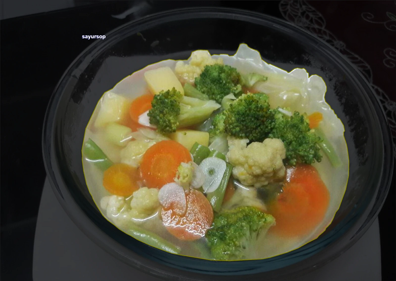 Annotated Image Sample Vegetable Soup